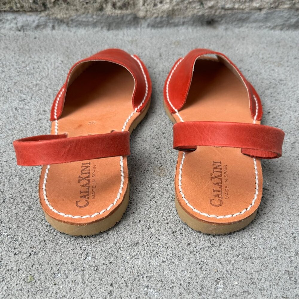 CALAXINI Classic Avarca Shoes Womens 36 6 Red Spanish Sandals Slingback Slides - Picture 3 of 7